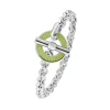 Sterling Silver Vitreous Enamel Faceted Bracelet - Lime Green