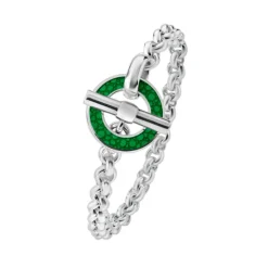 Sterling Silver Vitreous Enamel green Bracelet
