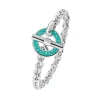 Sterling Silver Vitreous Enamel Shagreen Bracelet - Light Blue