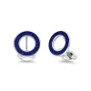 Sterling Silver Vitreous Enamel Shagreen Cufflinks - Blue Cufflinks