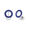 Sterling Silver Vitreous Enamel Faceted Cufflinks - Blue Cufflinks