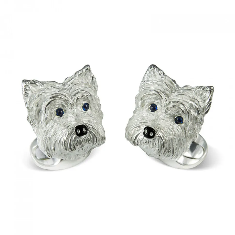 Sterling Silver West Highland Terrier Dog Cufflinks