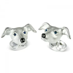 Sterling Silver Whippet Dog Cufflinks