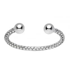 Sterling Silver Woven Effect Bangle