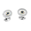 Sterling Silver Wreath Cufflinks with 18ct Gold, Mother-of-Pearl & Sap