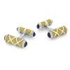 Sterling Silver Yellow Cross Hatch Design Cufflinks with Sapphire