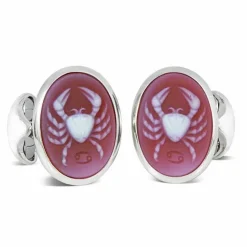 Sterling Silver Zodiac Cufflinks - Cancer