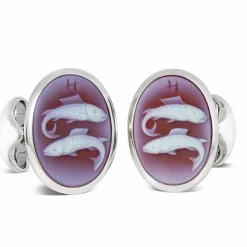 Sterling Silver Zodiac Cufflinks - Pisces