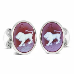 Sterling Silver Zodiac Cufflinks - Leo