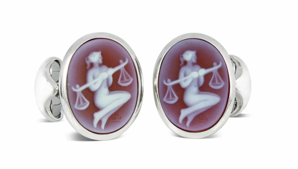 Sterling Silver Zodiac Cufflinks - Libra