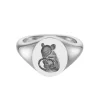 Sterling Silver Zodiac Signet Ring - 14x13mm Oval – Rat