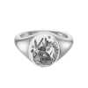 Sterling Silver Zodiac Signet Ring - 12x10mm Oval – Rabbit