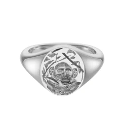Sterling Silver Zodiac Signet Ring - 12x10mm Oval – Monkey