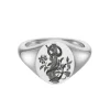 Sterling Silver Zodiac Signet Ring - 14x13mm Oval – Snake