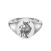 Sterling Silver Zodiac Signet Ring - 12x10mm Oval – Bull