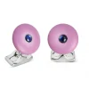 'The Brights' Lilac Round Cufflinks with Sapphire Centre