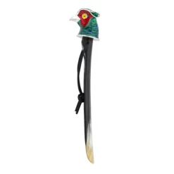 Travel Size Enamel Pheasant Head Shoehorn
