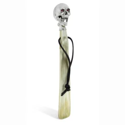 Travel Size Shoehorn with High Shine Skull Head