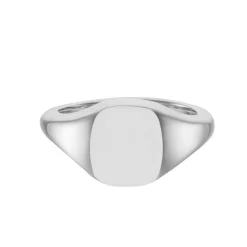 White Gold Cushion Signet Ring (9x11mm) – 9ct