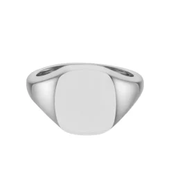 White Gold Cushion Signet Ring (12x10mm) – 9ct