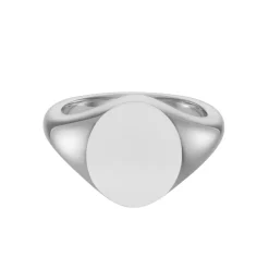White Gold Oval Signet Ring (14.5x11.5mm) – 9ct