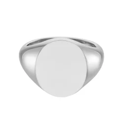 White Gold Oval Signet Ring (15.5x13.5mm) – 9ct