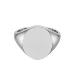 White Gold Oval Signet Ring (16.5x14mm) – 9ct