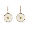 White Mother of Pearl Dreamcatcher Earrings with Yellow Sapphire Gem