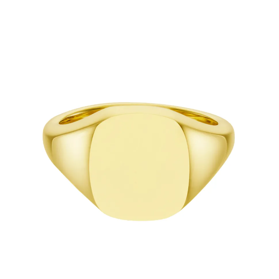 Yellow Gold Cushion Signet Ring (12x10mm) – 9ct