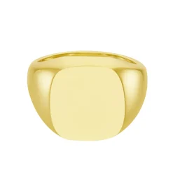 Yellow Gold Cushion Signet Ring (16.5x15mm) – 9ct