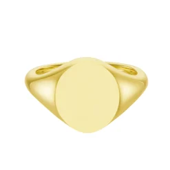 Yellow Gold Oval Signet Ring (12x10mm) – 9ct