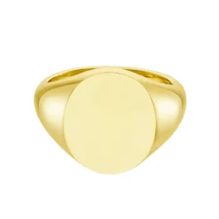 Yellow Gold Oval Signet Ring (15.5x13.5mm) – 9ct