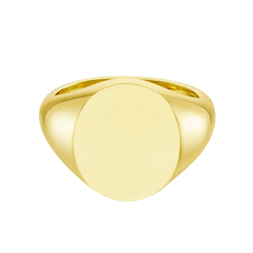 Yellow Gold Oval Signet Ring (15.5x13.5mm) – 9ct