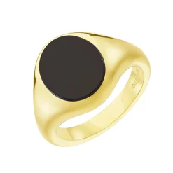 Yellow Gold Stone Set Black Onyx Signet Ring