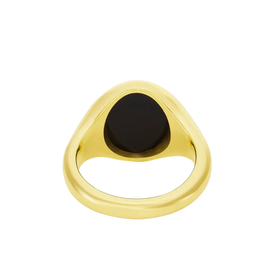Yellow Gold Stone Set Black Onyx Signet Ring