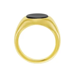 Yellow Gold Stone Set Black Onyx Signet Ring