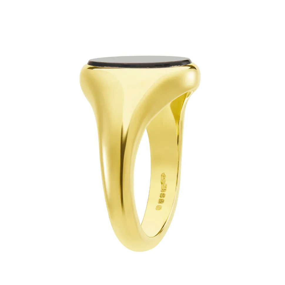 Yellow Gold Stone Set Black Onyx Signet Ring
