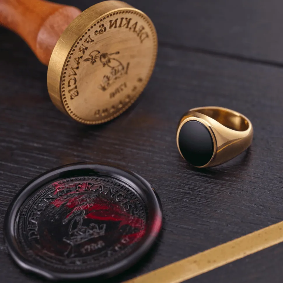 Yellow Gold Stone Set Black Onyx Signet Ring