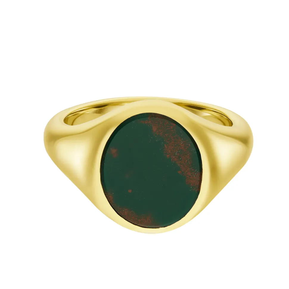 Yellow Gold Stone Set Bloodstone Signet Ring