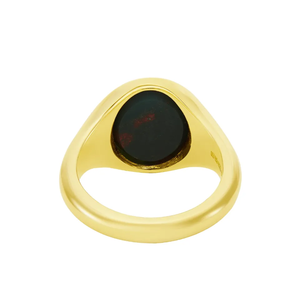 Yellow Gold Stone Set Bloodstone Signet Ring