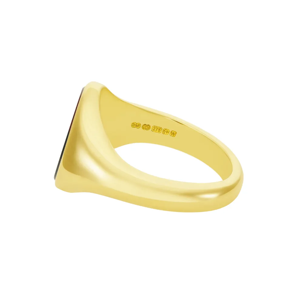 Yellow Gold Stone Set Bloodstone Signet Ring